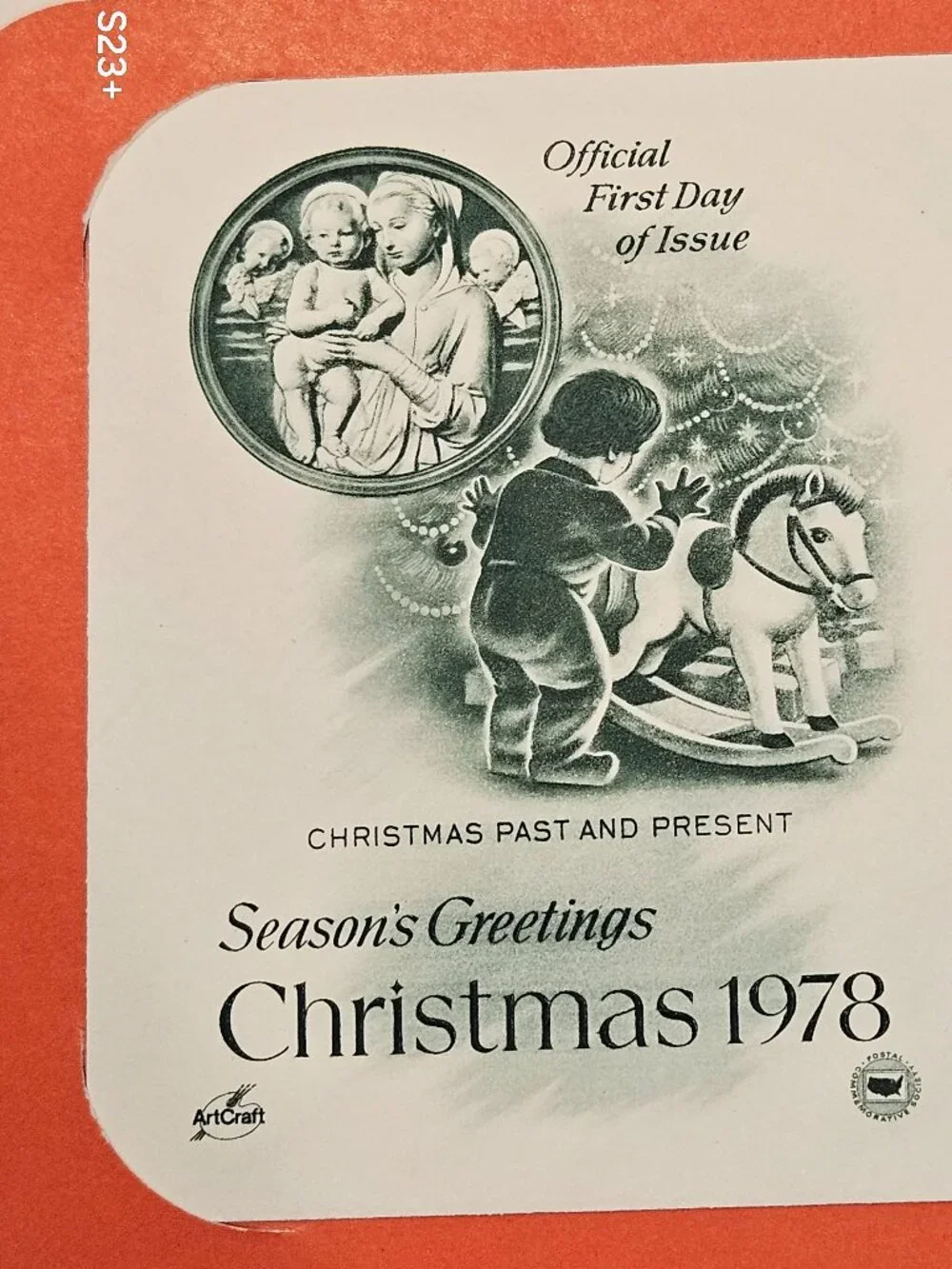 RARE COLLECTIBLE USPS 1ST DAY ISSUE COVER CHRISTMAS 1978 SEASONS GREETINGS STAMP